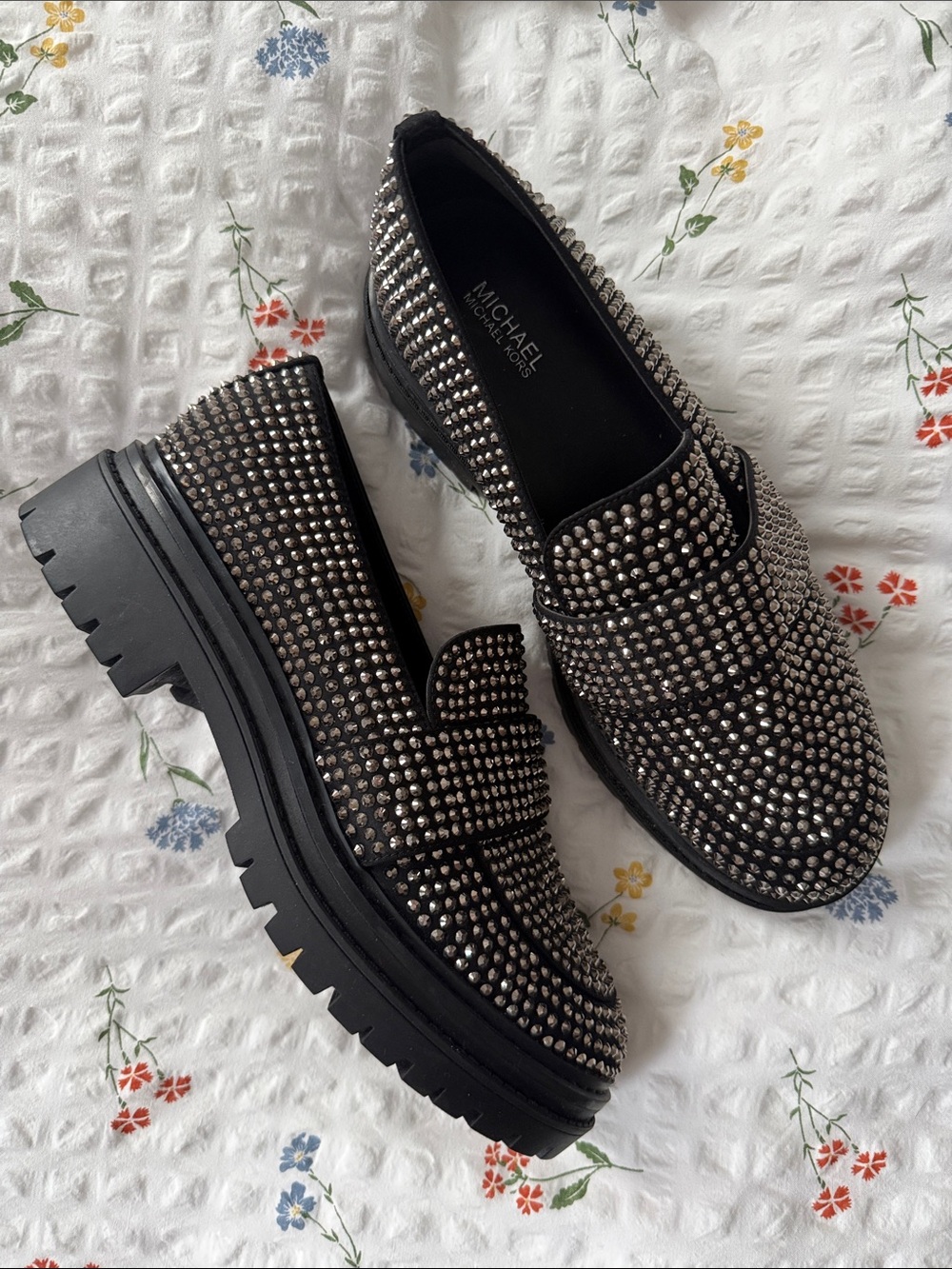 Michael Kors Black rhinestone Loafers